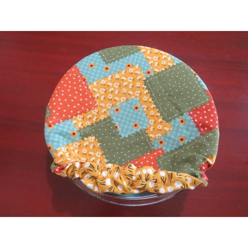 Kitchenaid Bowl Cover, Reversible Fall Patchwork and Floral Bowl Cover
